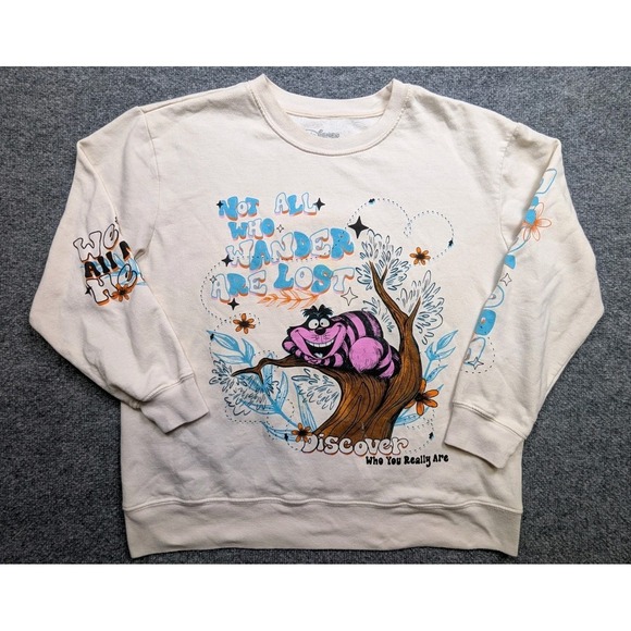 Disney Tops - Disney Alice in Wonderland Sweatshirt Women's XL We're All Mad Here Cheshire Cat